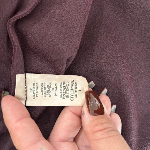 IC by Connie K Jacket Blazer Womens L Burgundy Faux Suede Made USA Boho Designer - Picture 8 of 10